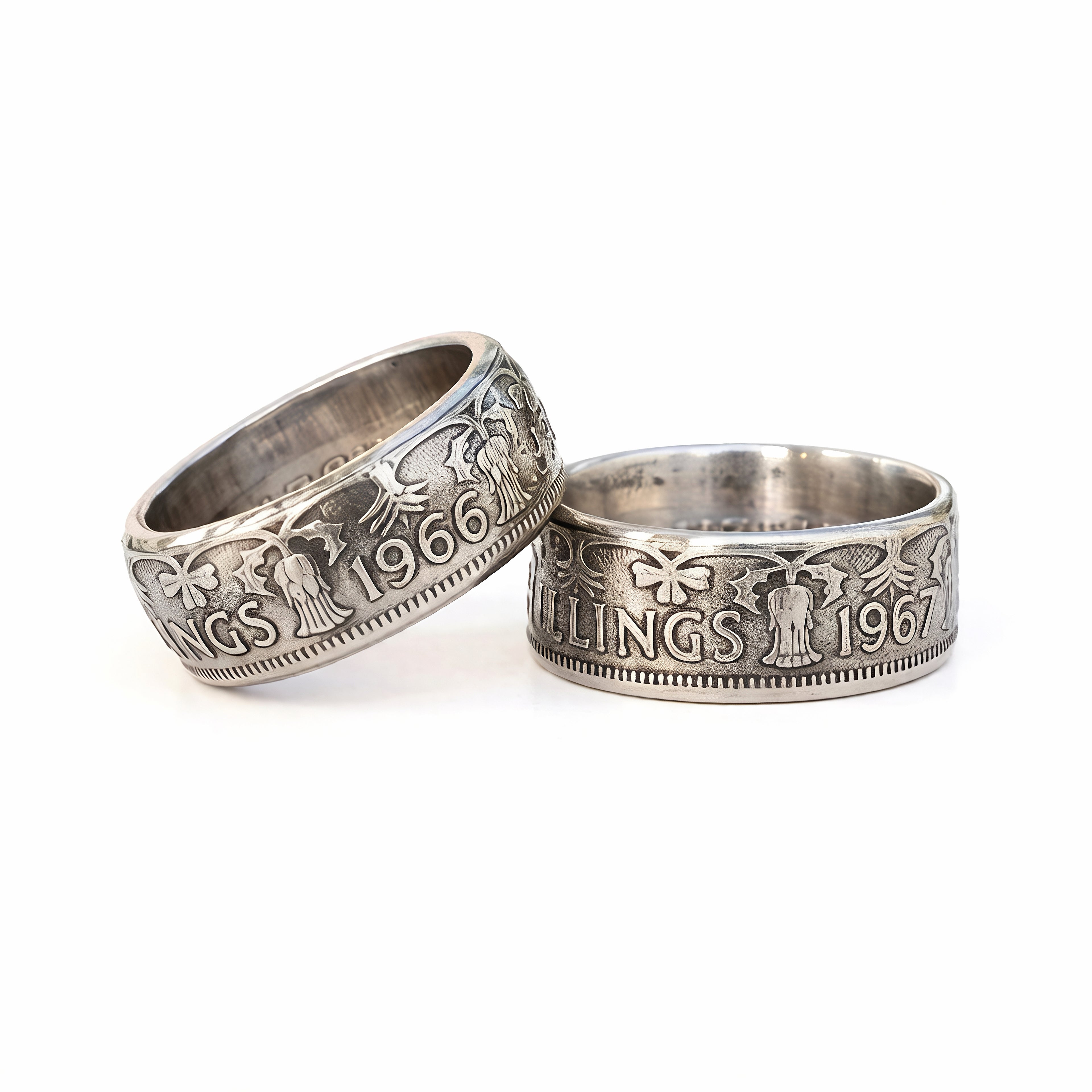 CoinRelic-Vintage 2-Shilling Coin Ring