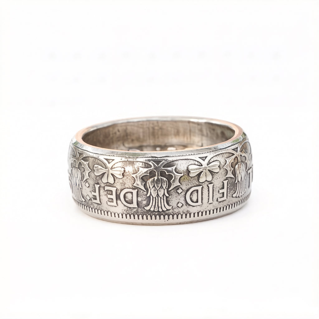 CoinRelic-Vintage 2-Shilling Coin Ring