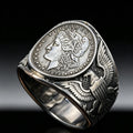 CoinRelic-1878 Liberty of the Americas Peace Coin Replica Ring