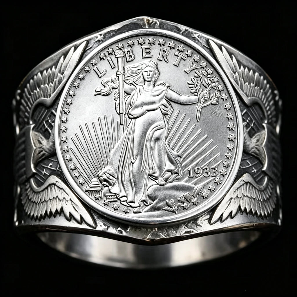 CoinRelic-1933 $20 Double Eagle Replica Coin Ring