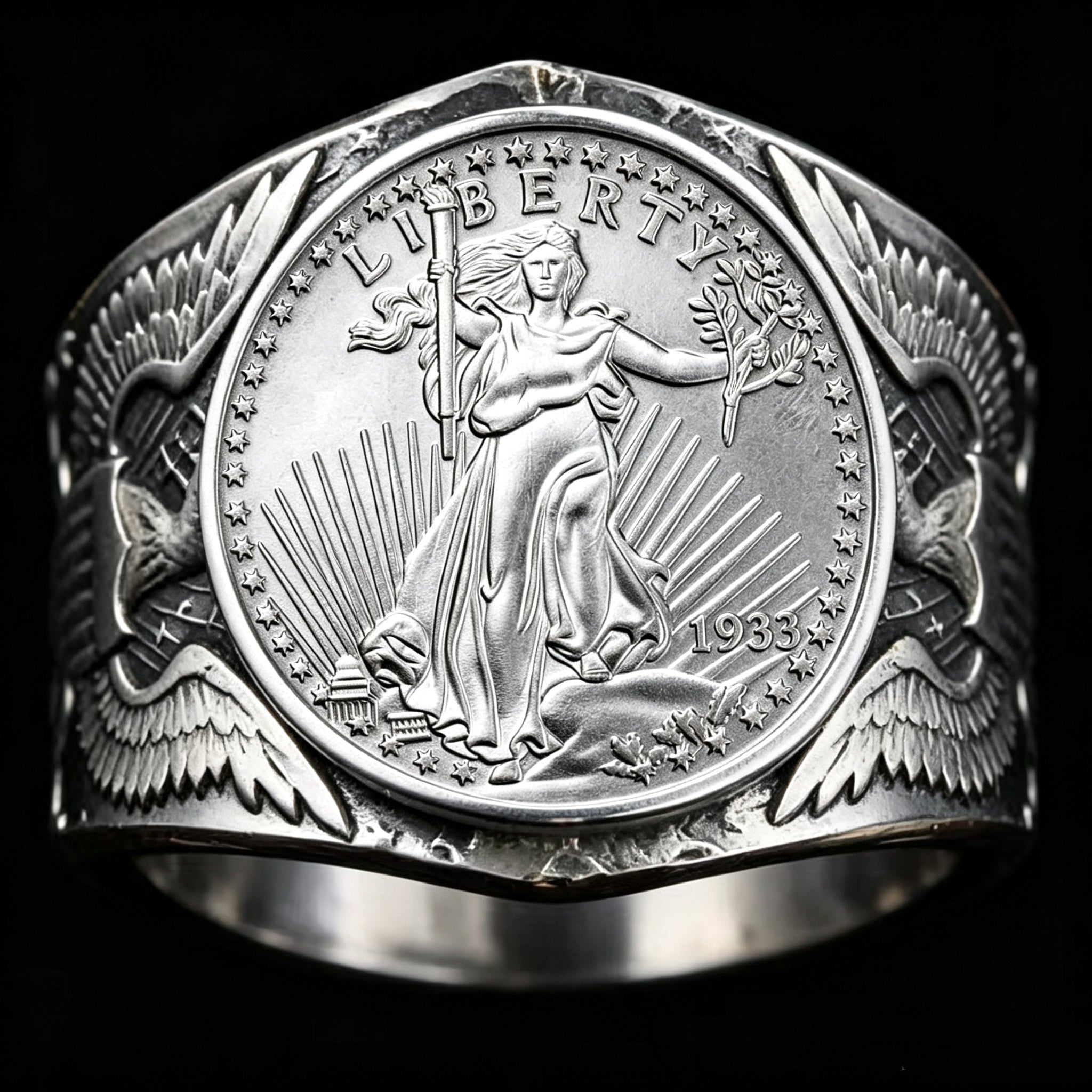 CoinRelic-1933 $20 Double Eagle Replica Coin Ring