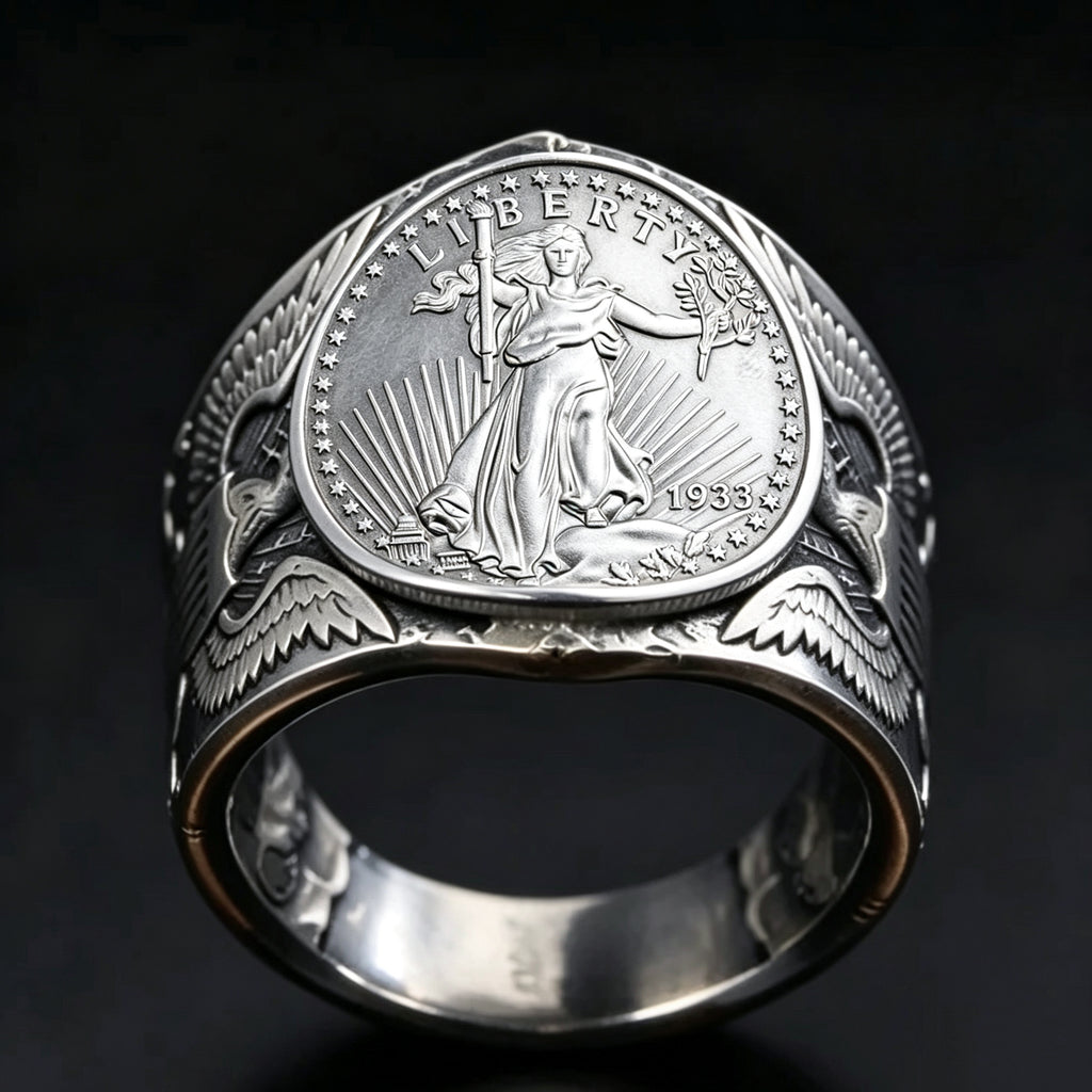 CoinRelic-1933 $20 Double Eagle Replica Coin Ring