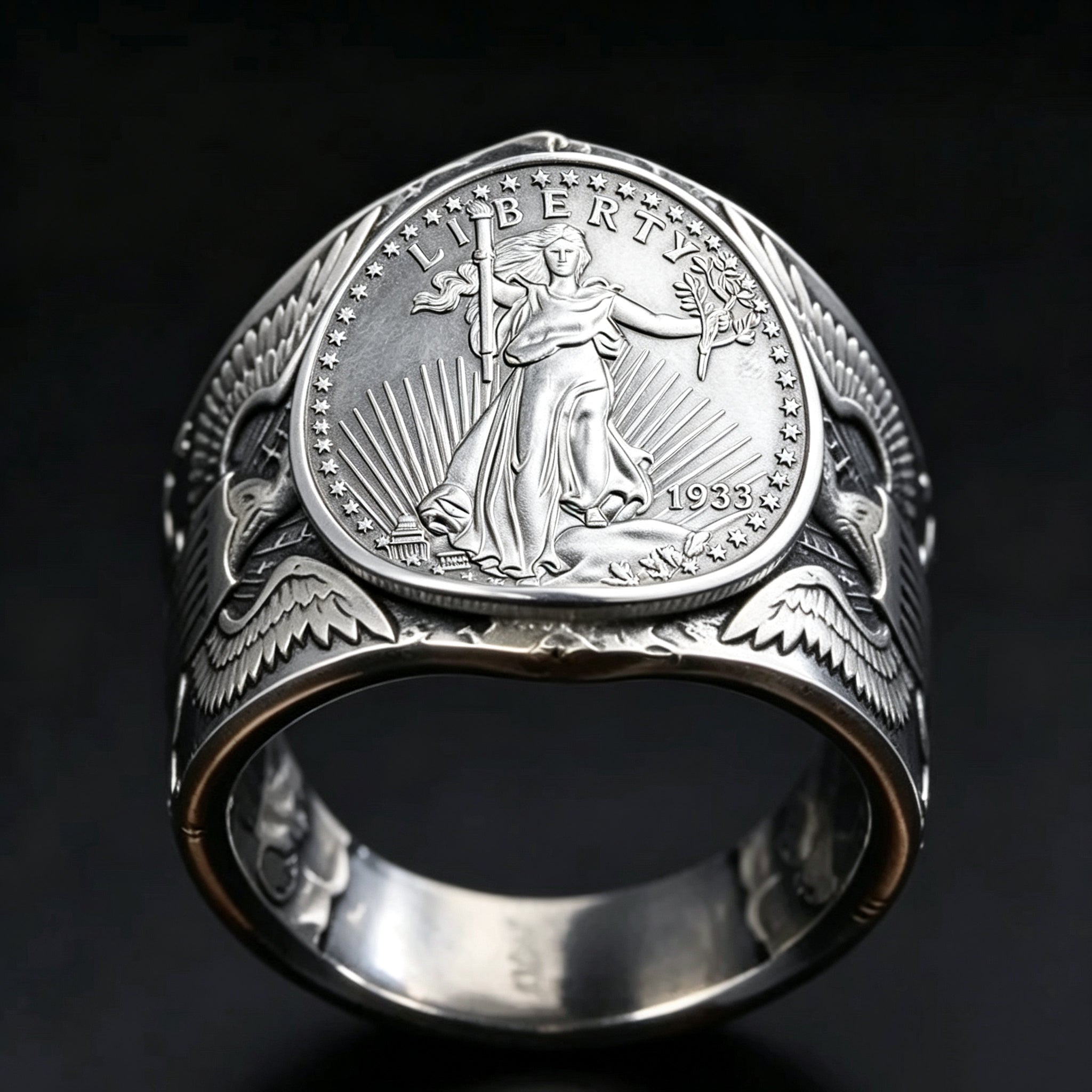 CoinRelic-1933 $20 Double Eagle Replica Coin Ring