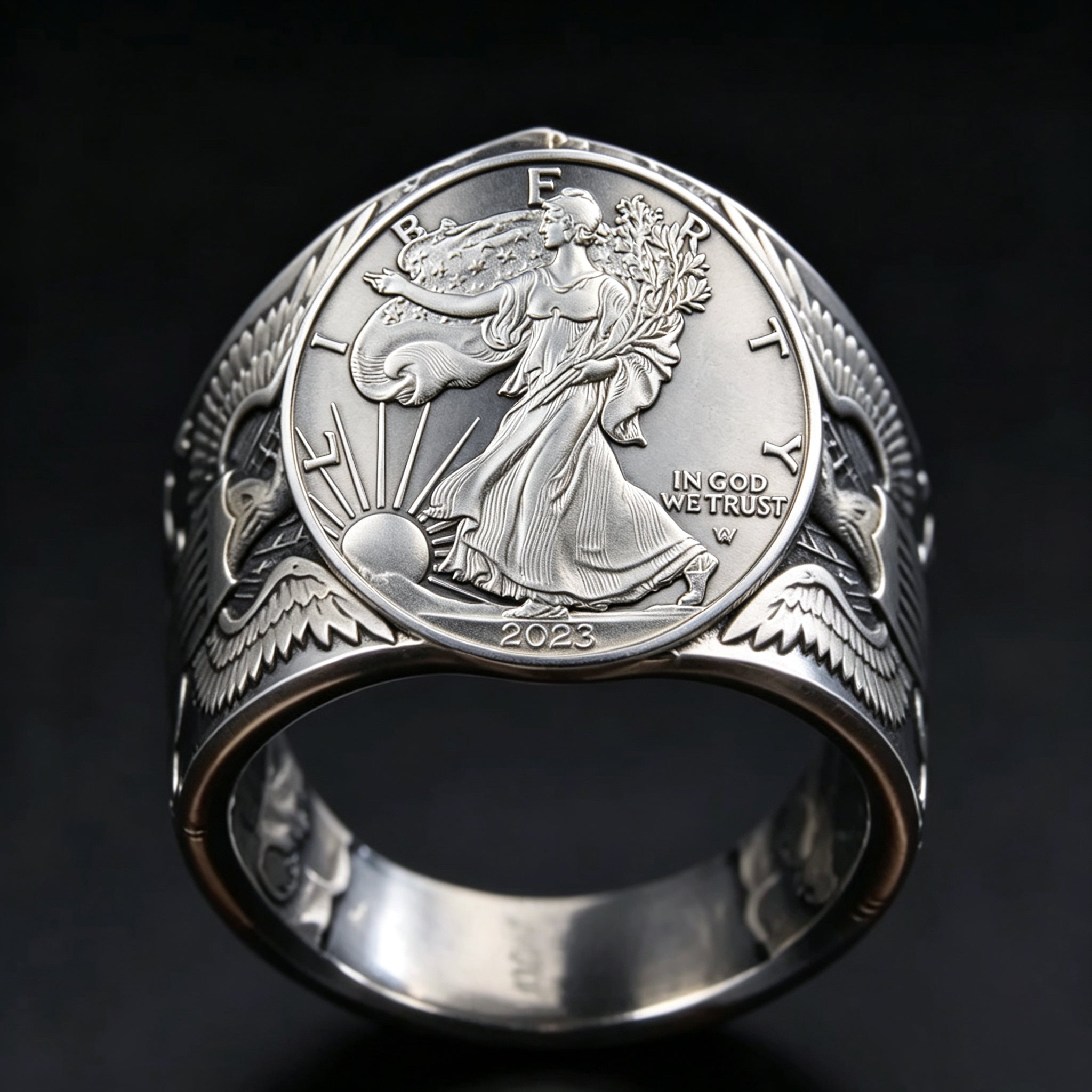 CoinRelic-2023 S Edition 1 oz American Eagle Silver Coin Ring