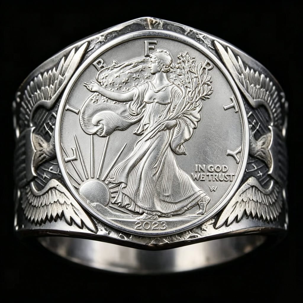 CoinRelic-2023 S Edition 1 oz American Eagle Silver Coin Ring