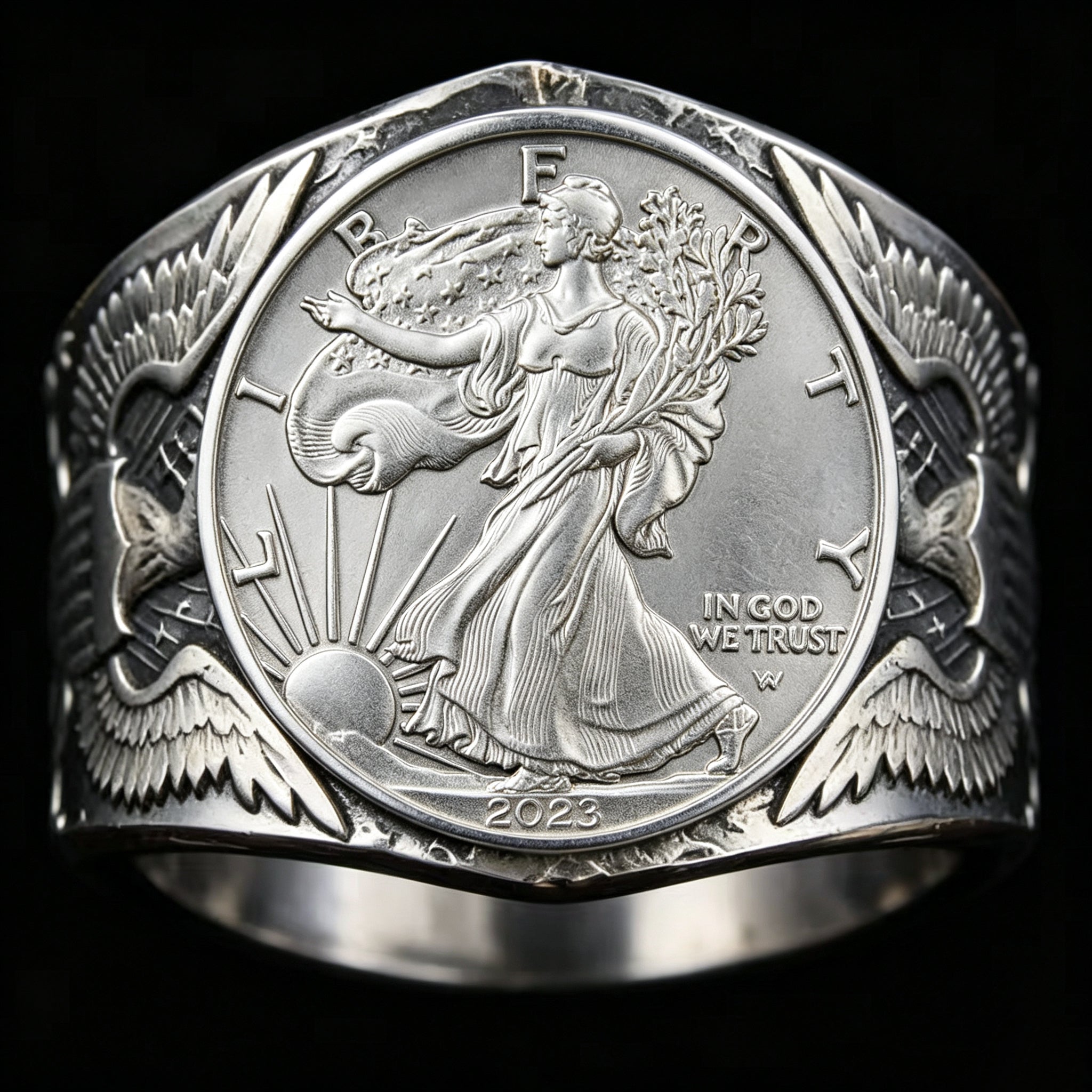CoinRelic-2023 S Edition 1 oz American Eagle Silver Coin Ring