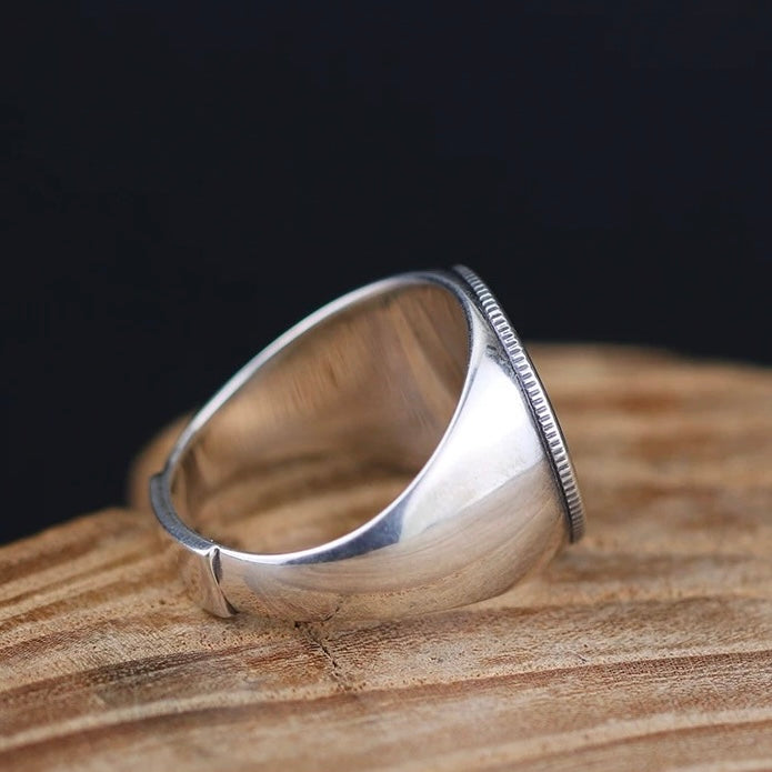 CoinRelic-Roosevelt Silver Coin Smiley Face Ring
