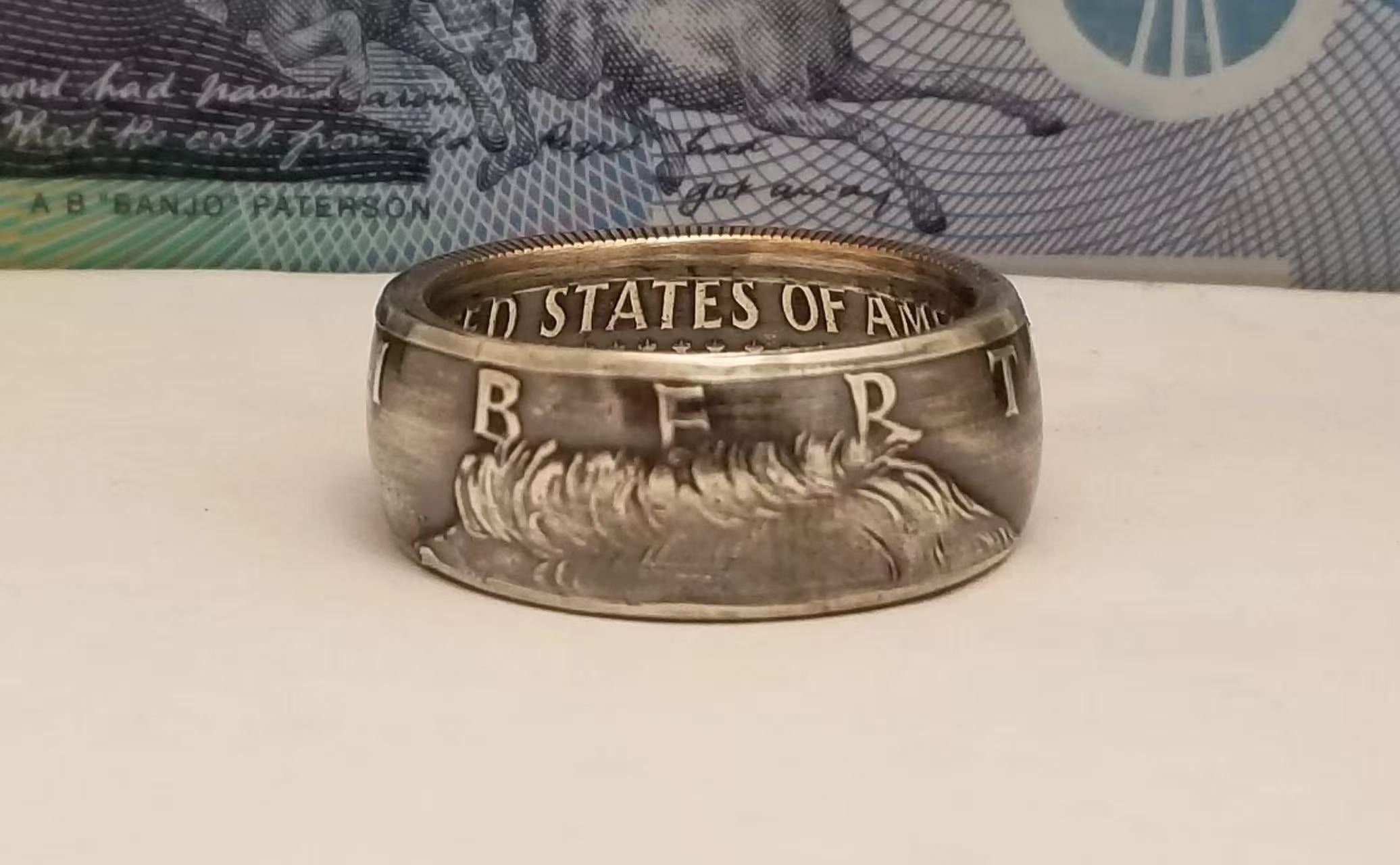 CoinRelic-Kennedy Silver Half Dollar Coin Ring
