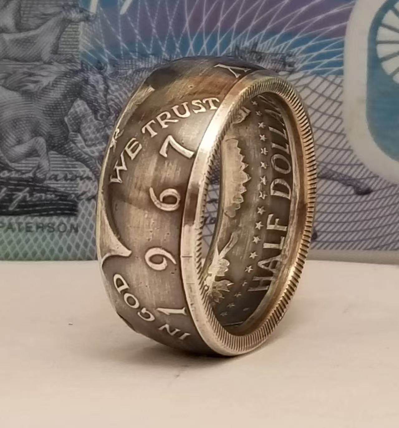 CoinRelic-Kennedy Silver Half Dollar Coin Ring