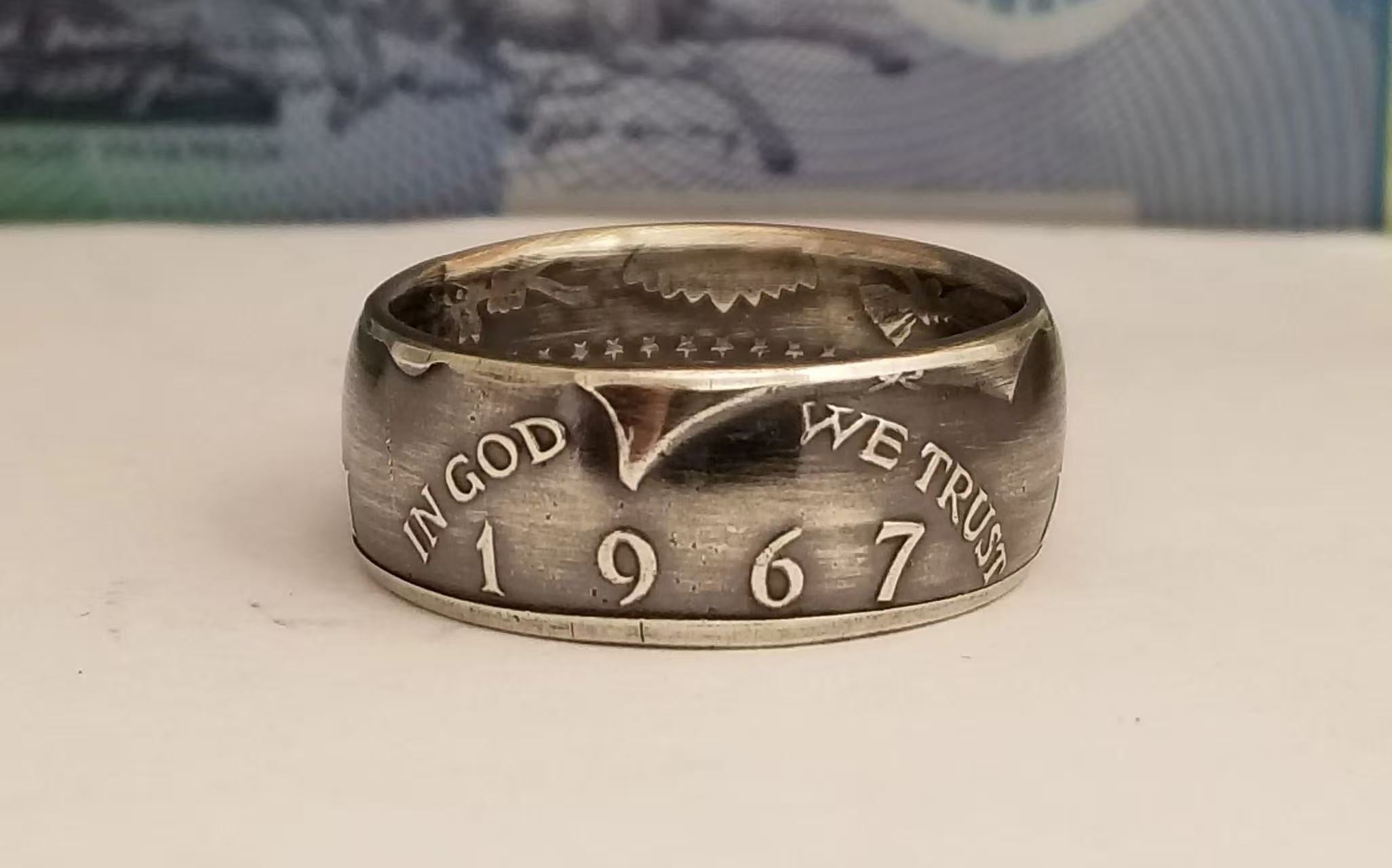 CoinRelic-Kennedy Silver Half Dollar Coin Ring